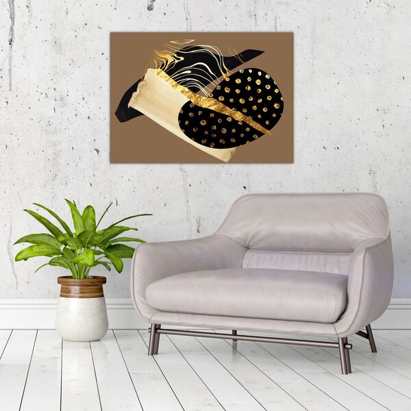 Obraz - Abstrakce golden brown N⁰1 (70x50 cm)