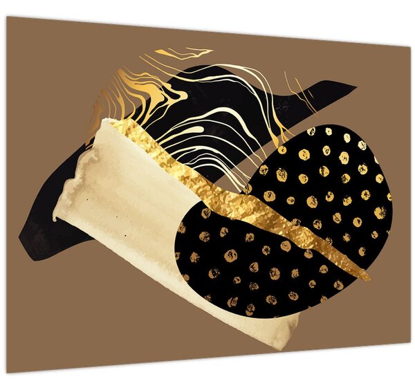 Obraz - Abstrakce golden brown N⁰1 (70x50 cm)