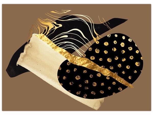 Obraz - Abstrakce golden brown N⁰1 (70x50 cm)
