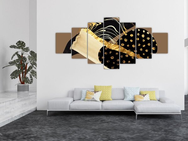 Obraz - Abstrakce golden brown N⁰1 (210x100 cm)