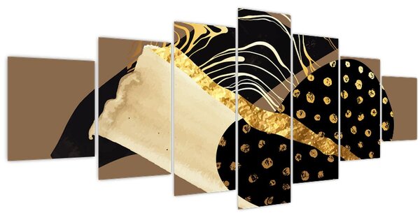 Obraz - Abstrakce golden brown N⁰1 (210x100 cm)