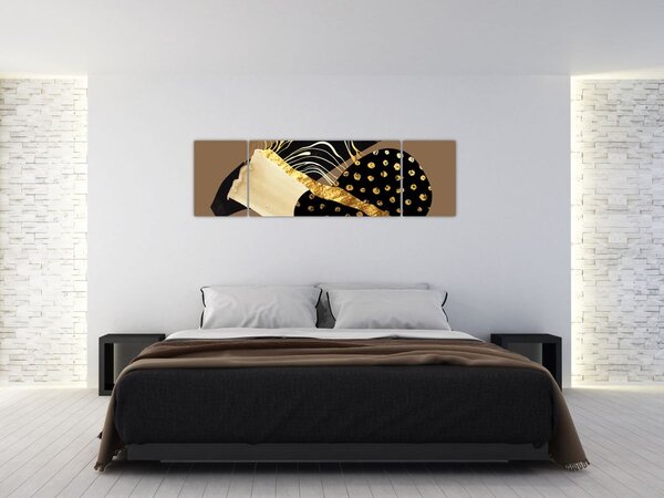 Obraz - Abstrakce golden brown N⁰1 (170x50 cm)
