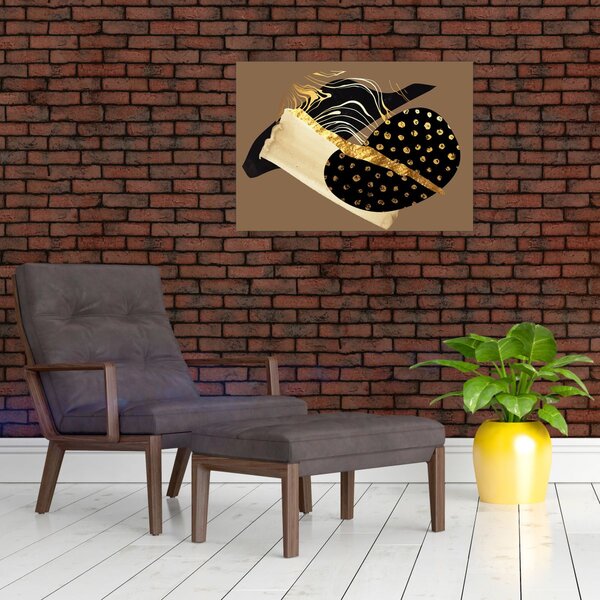 Obraz - Abstrakce golden brown N⁰1 (70x50 cm)