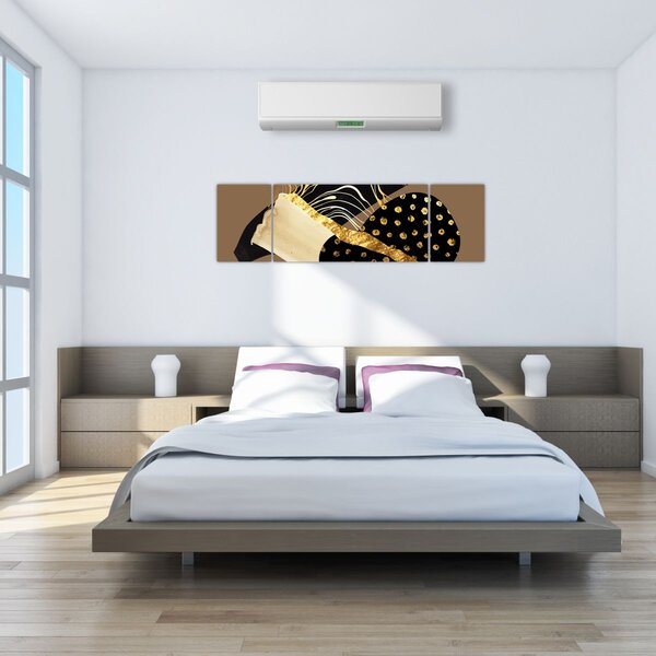 Obraz - Abstrakce golden brown N⁰1 (170x50 cm)