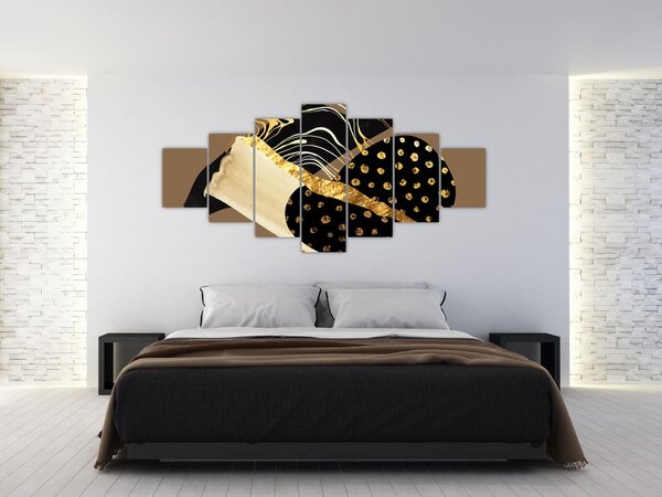 Obraz - Abstrakce golden brown N⁰1 (210x100 cm)