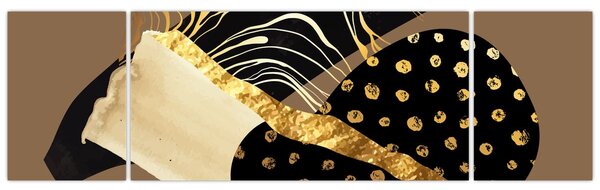 Obraz - Abstrakce golden brown N⁰1 (170x50 cm)