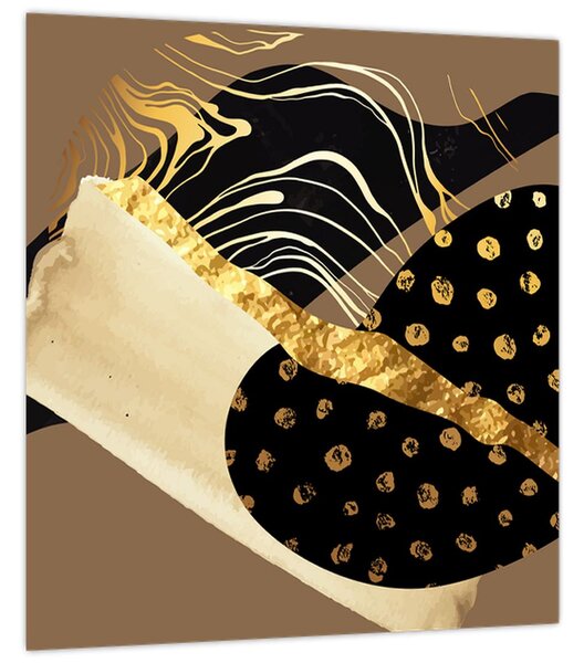 Obraz - Abstrakce golden brown N⁰1 (30x30 cm)