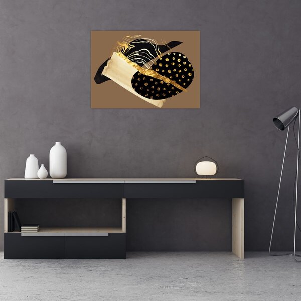 Obraz - Abstrakce golden brown N⁰1 (70x50 cm)