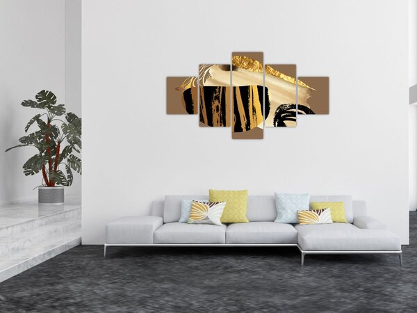 Obraz - Abstrakce golden brown N⁰2 (125x70 cm)