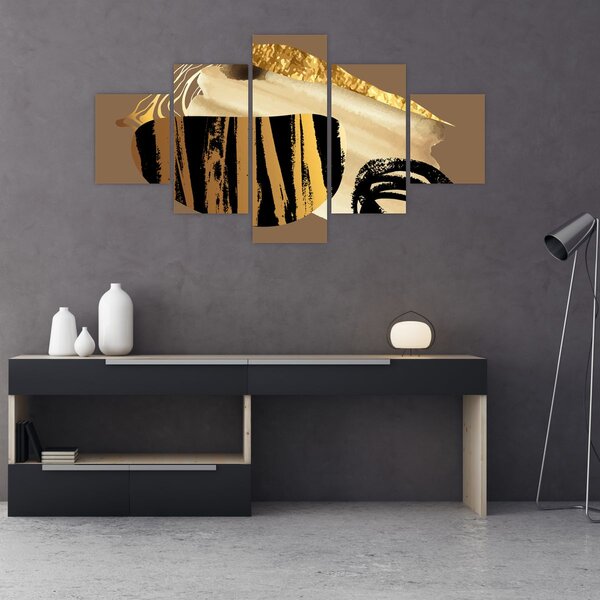 Obraz - Abstrakce golden brown N⁰2 (125x70 cm)