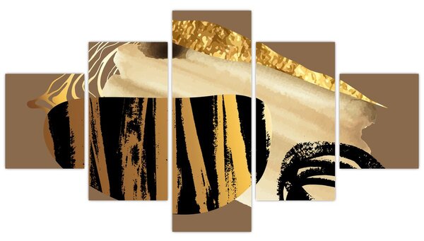 Obraz - Abstrakce golden brown N⁰2 (125x70 cm)