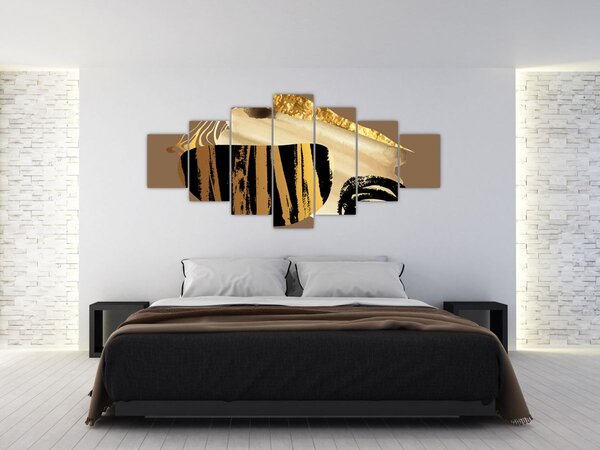 Obraz - Abstrakce golden brown N⁰2 (210x100 cm)