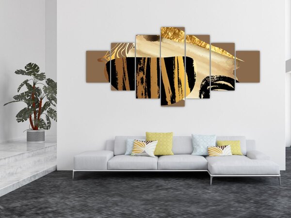 Obraz - Abstrakce golden brown N⁰2 (210x100 cm)