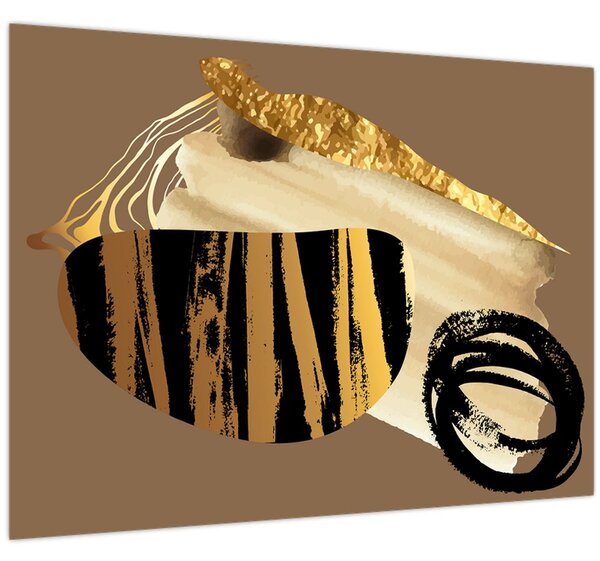 Obraz - Abstrakce golden brown N⁰2 (70x50 cm)