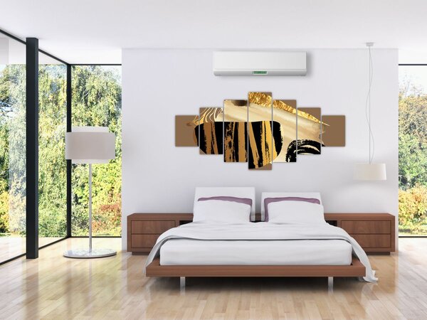 Obraz - Abstrakce golden brown N⁰2 (210x100 cm)