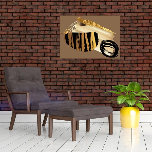Obraz - Abstrakce golden brown N⁰2 (70x50 cm)