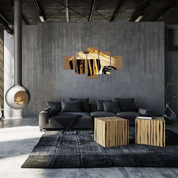 Obraz - Abstrakce golden brown N⁰2 (125x70 cm)