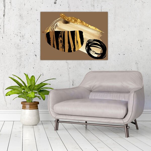 Obraz - Abstrakce golden brown N⁰2 (70x50 cm)