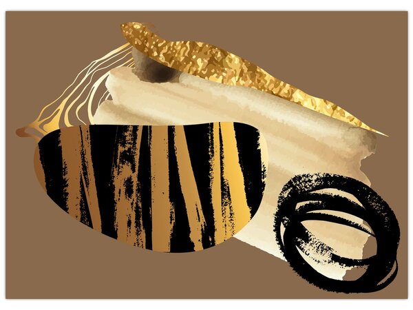 Obraz - Abstrakce golden brown N⁰2 (70x50 cm)