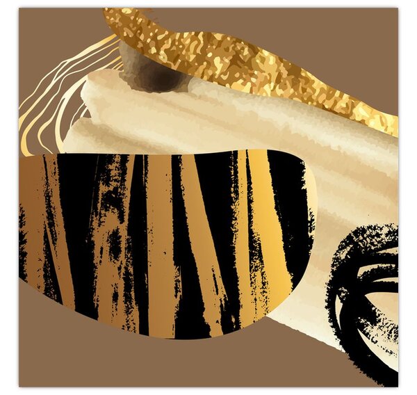 Obraz - Abstrakce golden brown N⁰2 (30x30 cm)