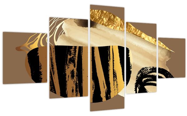 Obraz - Abstrakce golden brown N⁰2 (125x70 cm)