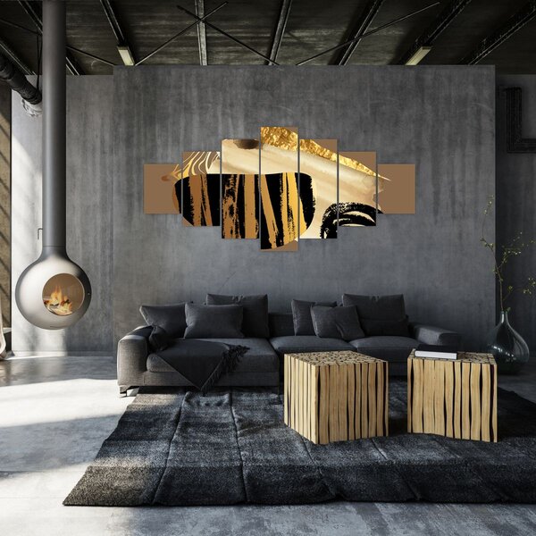 Obraz - Abstrakce golden brown N⁰2 (210x100 cm)