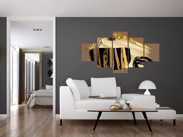 Obraz - Abstrakce golden brown N⁰2 (125x70 cm)