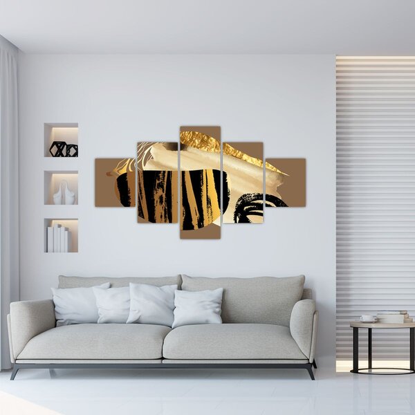 Obraz - Abstrakce golden brown N⁰2 (125x70 cm)
