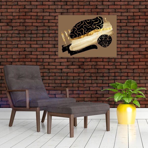 Obraz - Abstrakce golden brown N⁰3 (70x50 cm)
