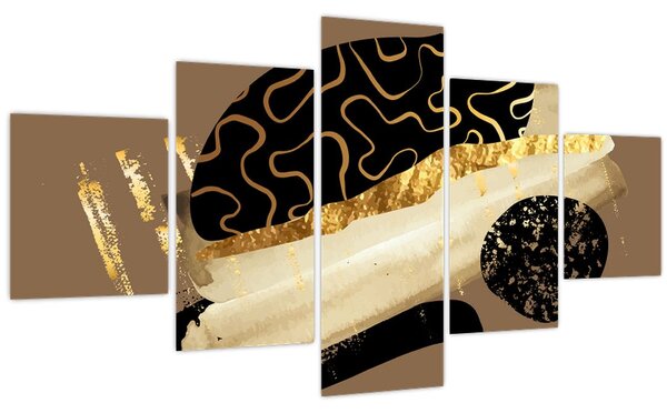 Obraz - Abstrakce golden brown N⁰3 (125x70 cm)