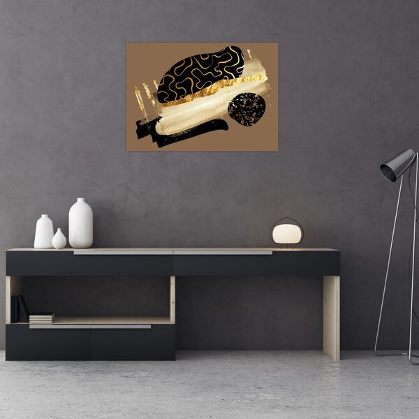 Obraz - Abstrakce golden brown N⁰3 (70x50 cm)