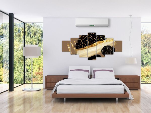Obraz - Abstrakce golden brown N⁰3 (210x100 cm)