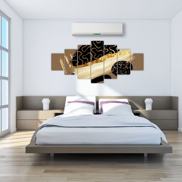 Obraz - Abstrakce golden brown N⁰3 (210x100 cm)