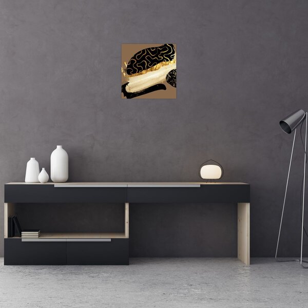 Obraz - Abstrakce golden brown N⁰3 (30x30 cm)