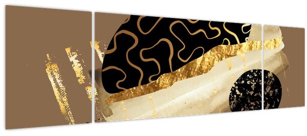Obraz - Abstrakce golden brown N⁰3 (170x50 cm)