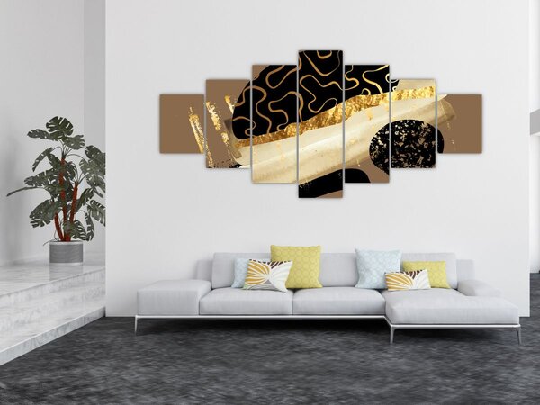 Obraz - Abstrakce golden brown N⁰3 (210x100 cm)