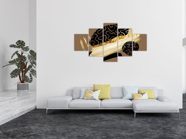 Obraz - Abstrakce golden brown N⁰3 (125x70 cm)