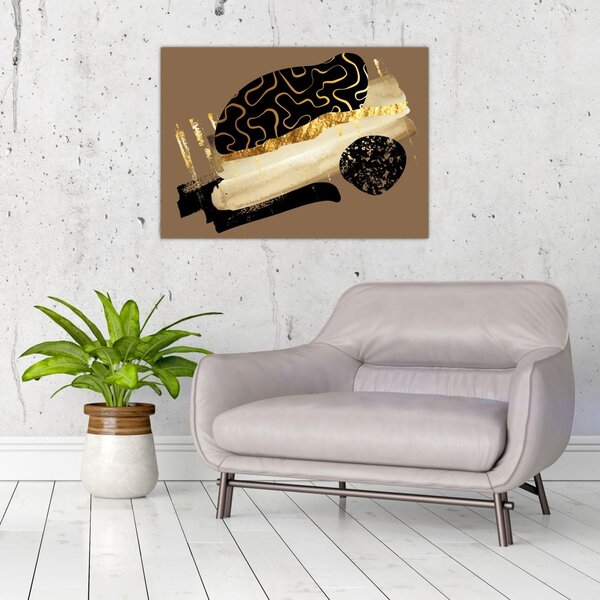 Obraz - Abstrakce golden brown N⁰3 (70x50 cm)
