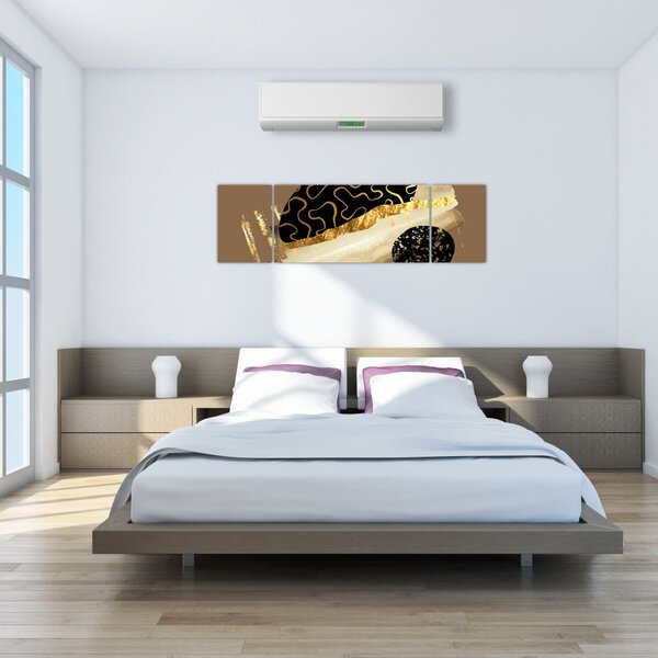 Obraz - Abstrakce golden brown N⁰3 (170x50 cm)