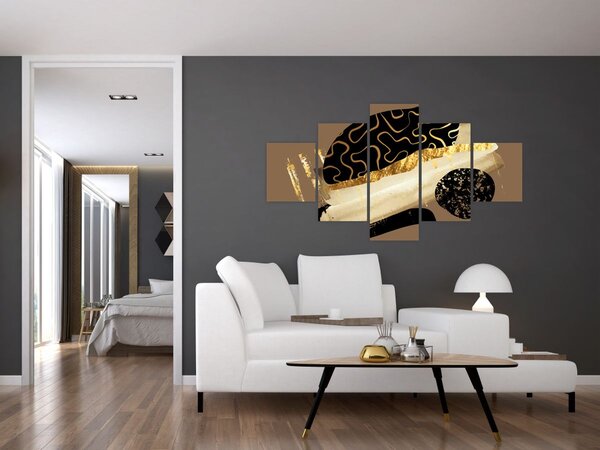 Obraz - Abstrakce golden brown N⁰3 (125x70 cm)