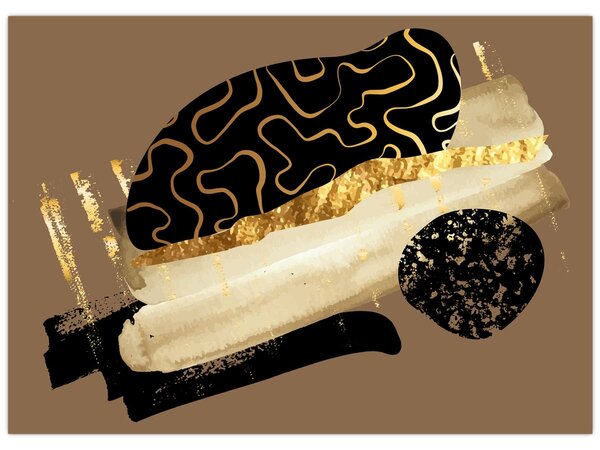 Obraz - Abstrakce golden brown N⁰3 (70x50 cm)