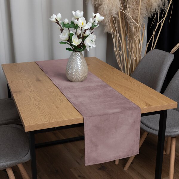 Biante Sametový běhoun na stůl Velvet Premium SVP-002 Starorůžový 35x120 cm