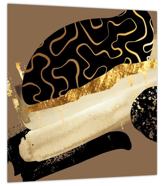 Obraz - Abstrakce golden brown N⁰3 (30x30 cm)