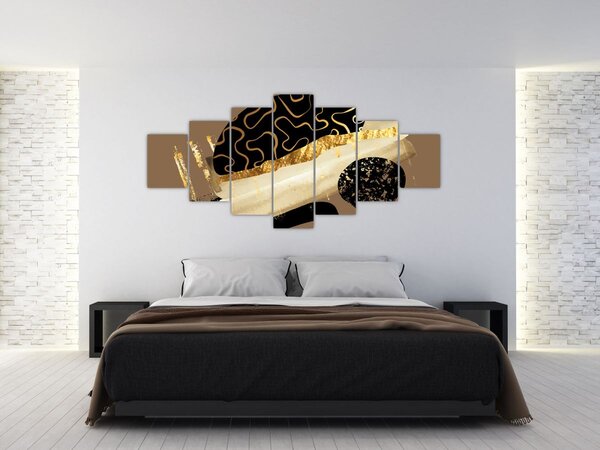 Obraz - Abstrakce golden brown N⁰3 (210x100 cm)