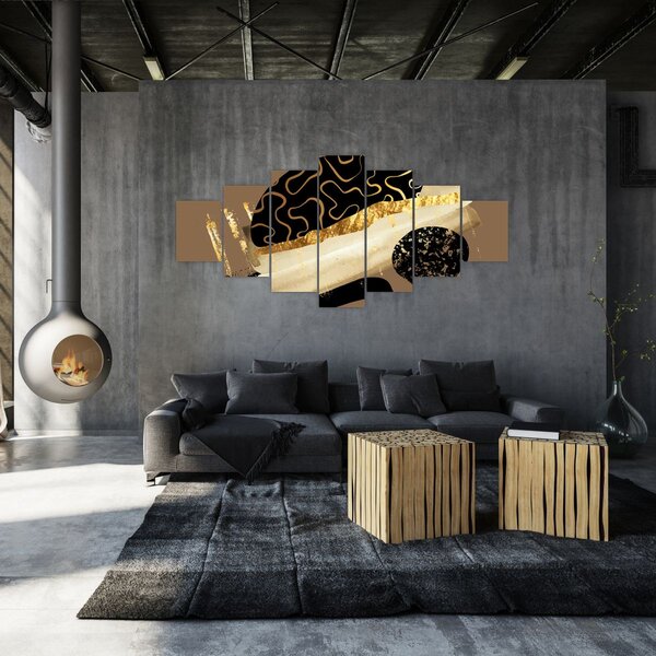 Obraz - Abstrakce golden brown N⁰3 (210x100 cm)