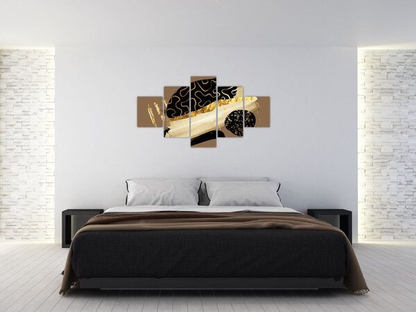 Obraz - Abstrakce golden brown N⁰3 (125x70 cm)