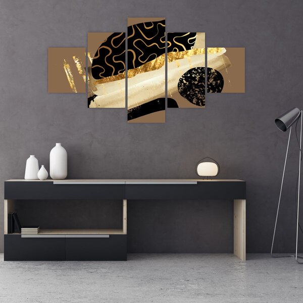 Obraz - Abstrakce golden brown N⁰3 (125x70 cm)