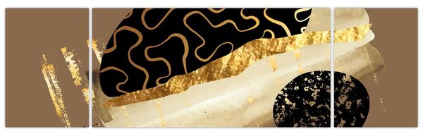 Obraz - Abstrakce golden brown N⁰3 (170x50 cm)