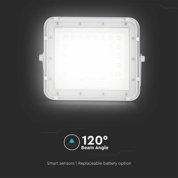 LED Venkovní solární reflektor LED/6W/3,2V IP65 6400K bílá + DO