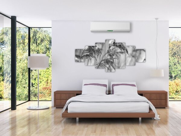 Obraz - Lipnice, černobílá (210x100 cm)